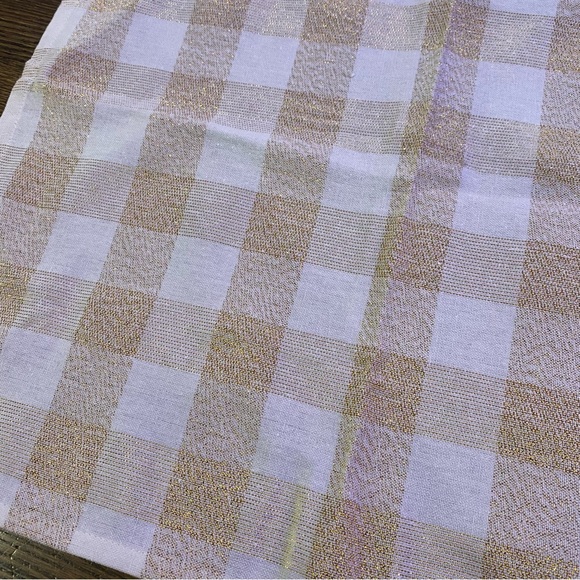 4 pack 20X20" Kitchen plaid towels gold ivory rustic shimmer metallic copper - Picture 7 of 10